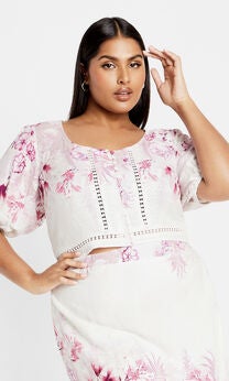 Isabella Border Top - sweet border