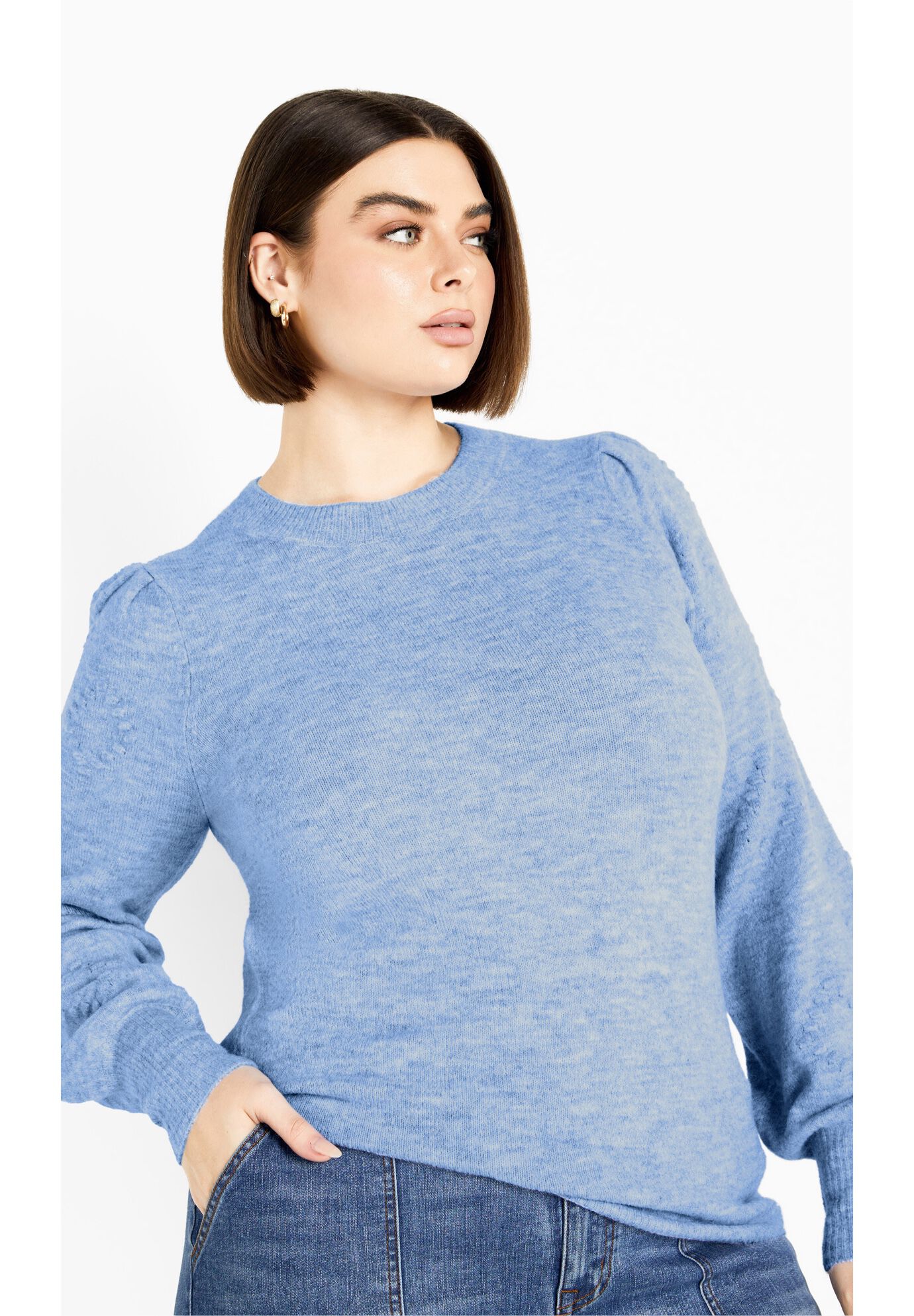 Nicky Pom Pom Sweater, SKY BLUE, alternate image number 3