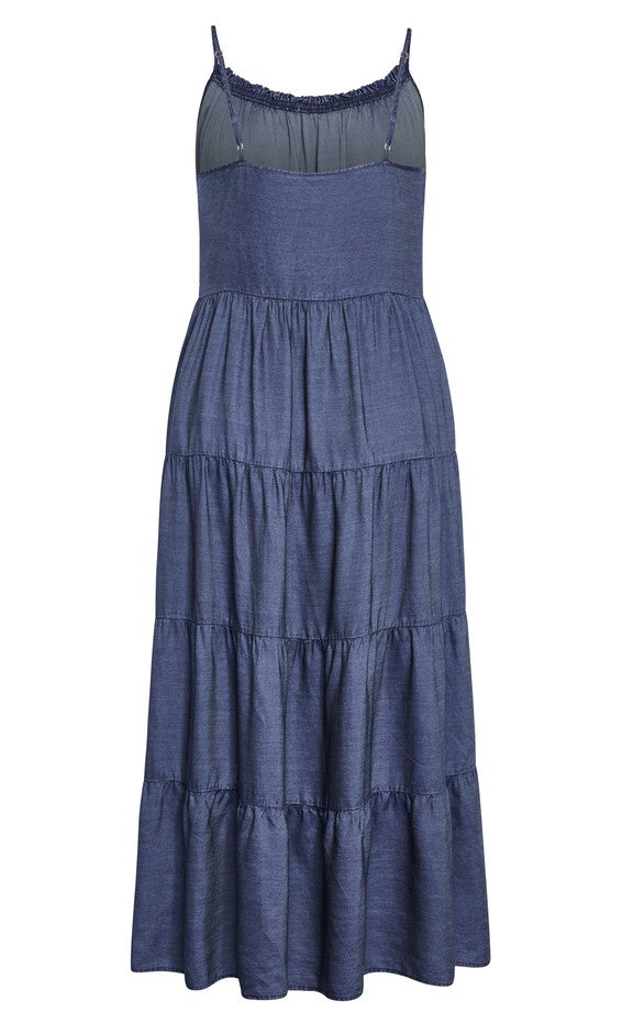 Island Tier Maxi Dress - dark wash, BLUE, alternate image number 5