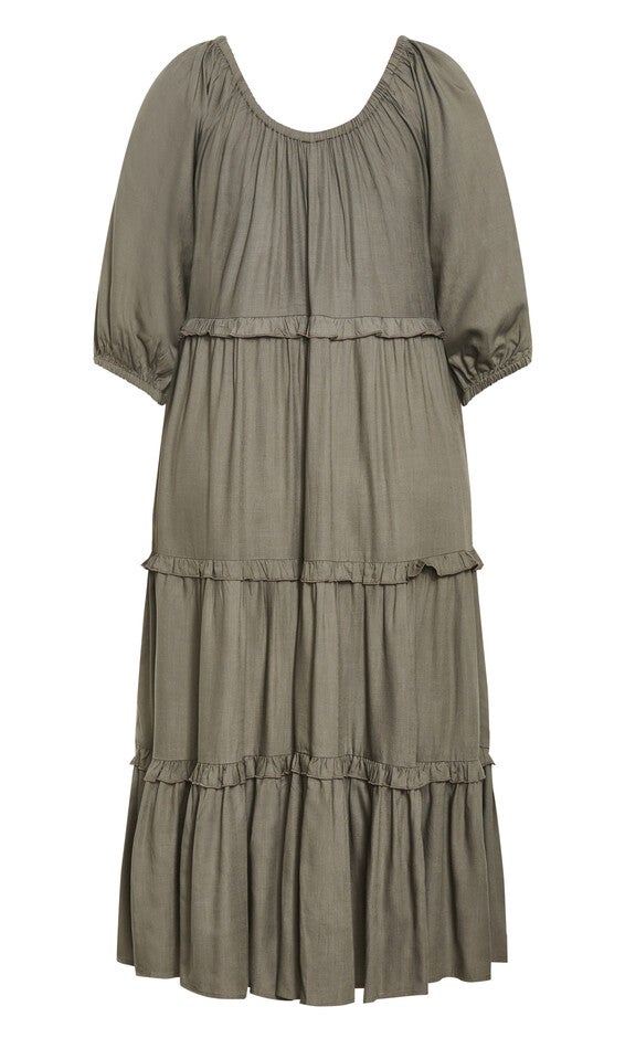 Heather Tier Dress - olive, OLIVE, alternate image number null