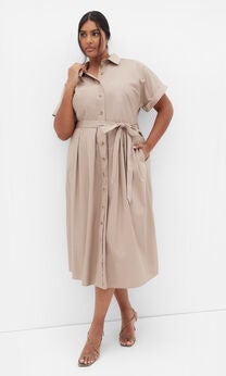 Elly Shirt Dress - ecru