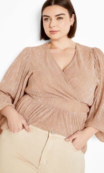 Lilian Sparkle Top - soft blush