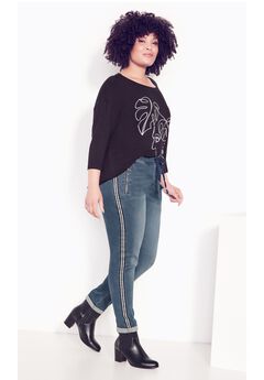 Shay Side Stripe Denim Jogger