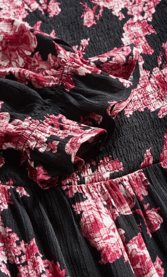 Aurelia Print Dress - black, LUSH FLORAL, alternate image number 4