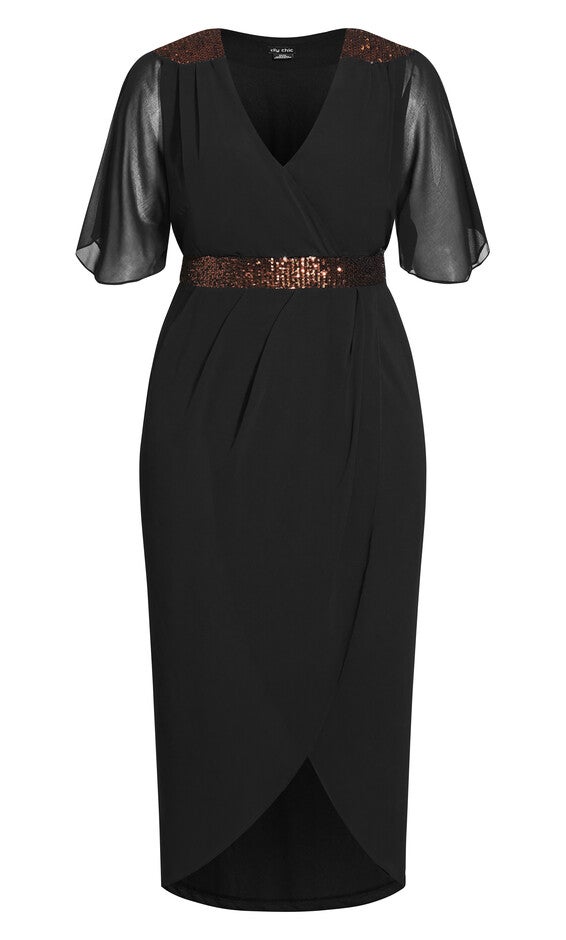 Sequin Demi Maxi Dress - black bronze, BLACK, alternate image number 2