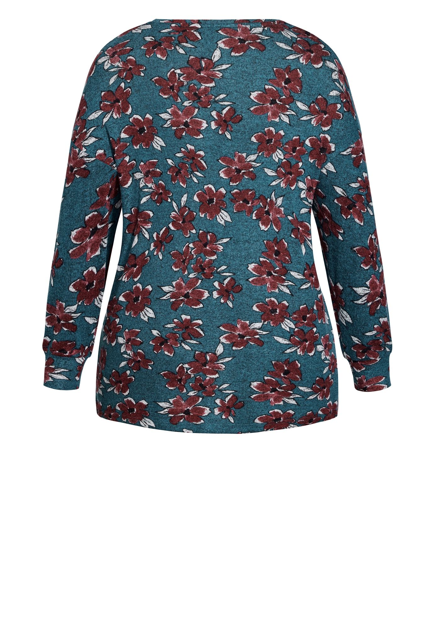 Soft Touch Floral Top, GREEN TEAL, alternate image number 5