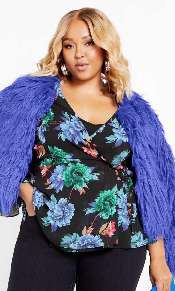 Charlie Print Top - black, BLACK, hi-res image number null