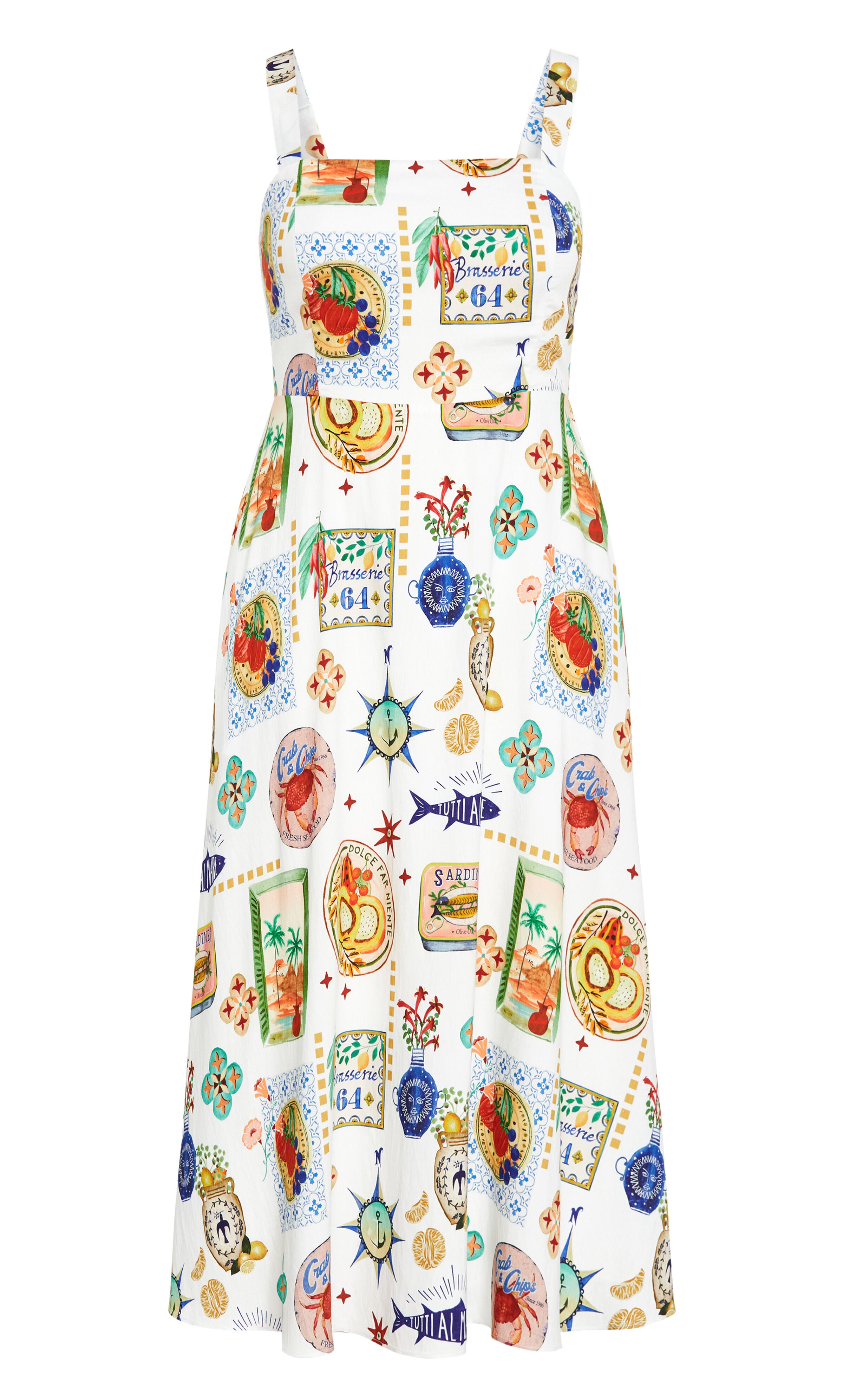 Capria Print Maxi Dress - print, WHITE, alternate image number 3