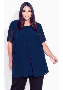 Liv Overlay Mixed Media Top