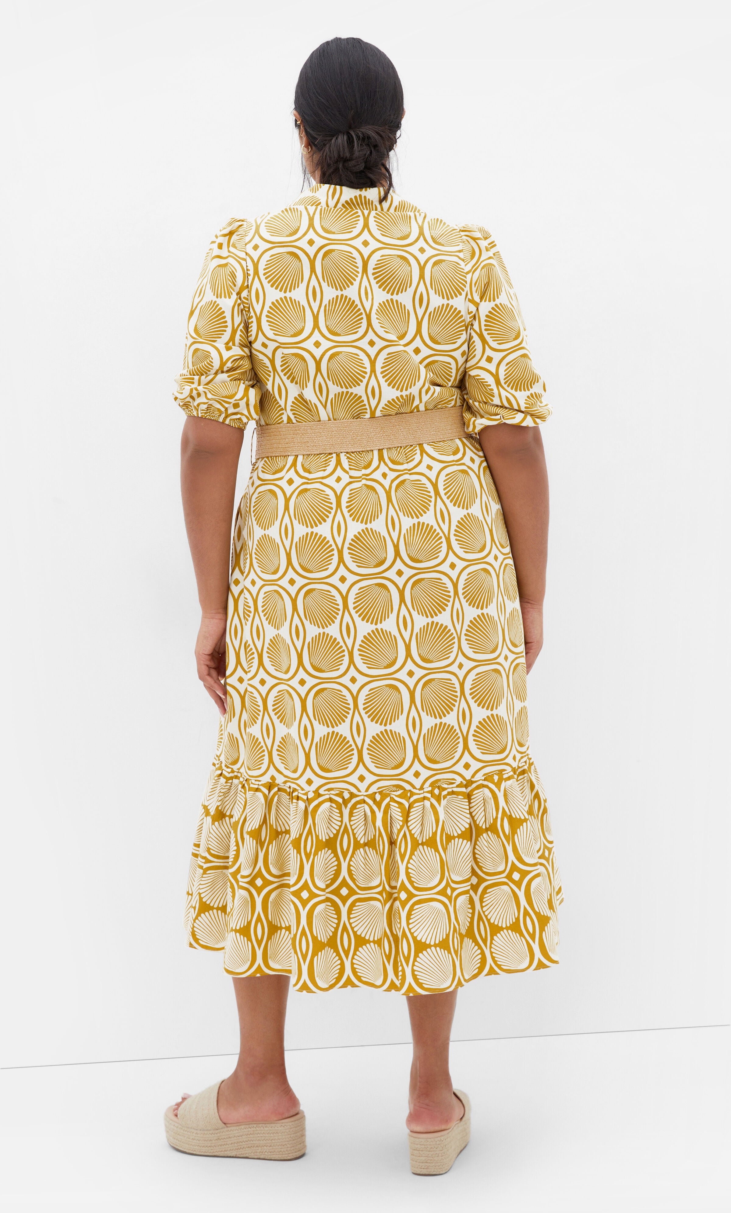 Anna Seashell Dress - print, YELLOW, alternate image number 3