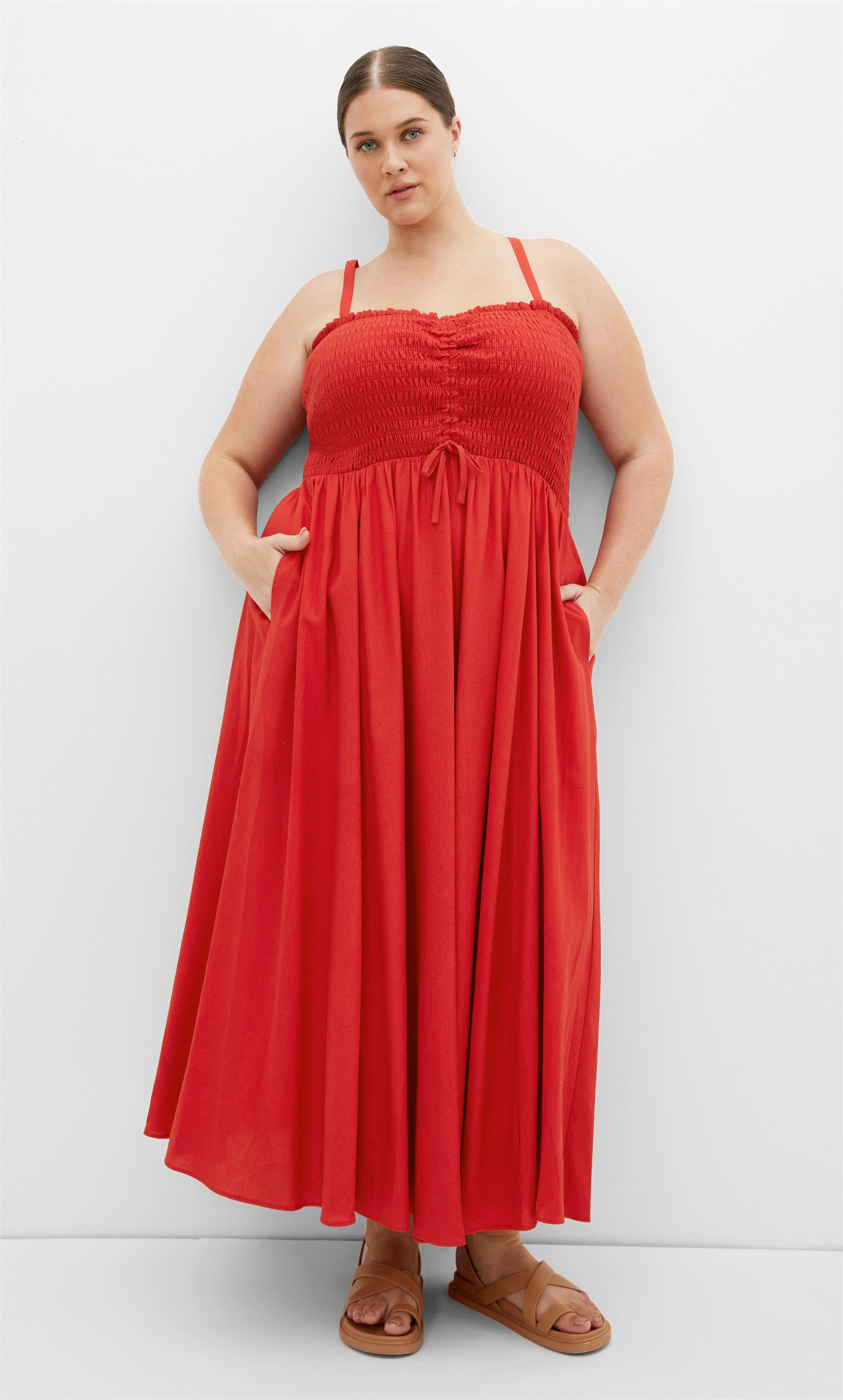 Jazmine Dress - red, RED, hi-res image number 0