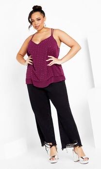 Strappy Nail Top - mulberry