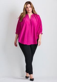 Studded Blouson Sleeve Blouse