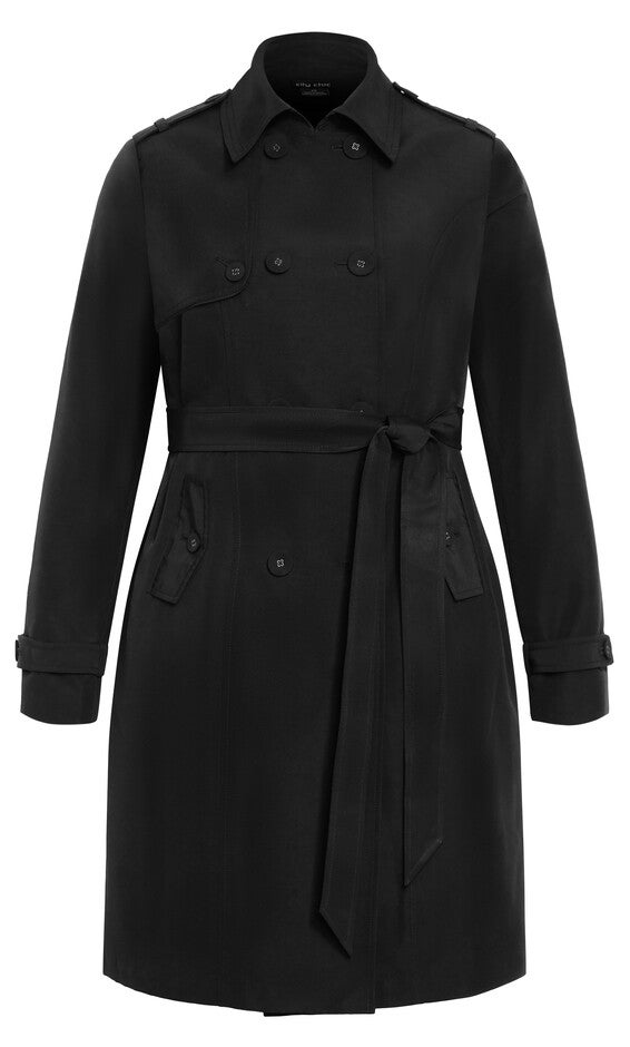 Classic Corset Trench - black, BLACK, alternate image number null
