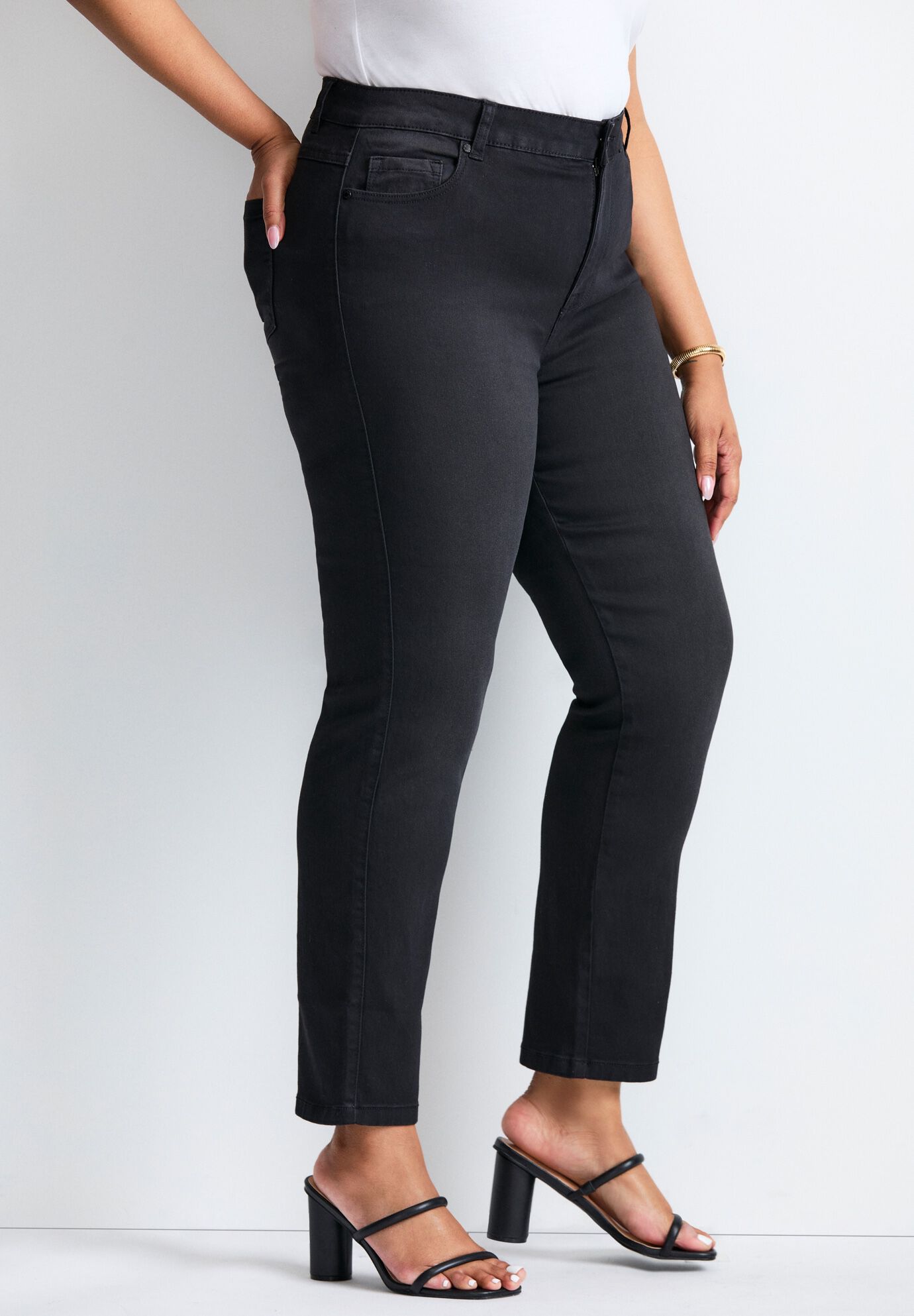 Butter Denim Straight Leg Jean, BLACK, alternate image number 3