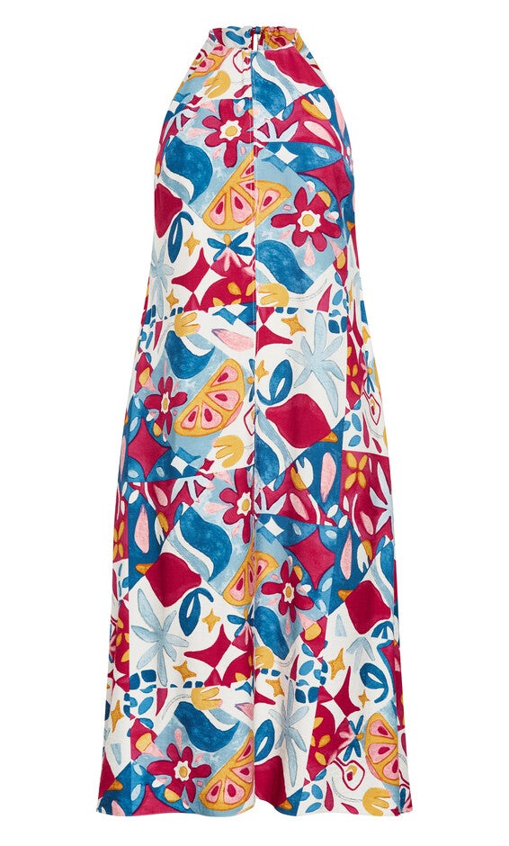 Mosaic Maxi Dress - print, BLUE, alternate image number 4