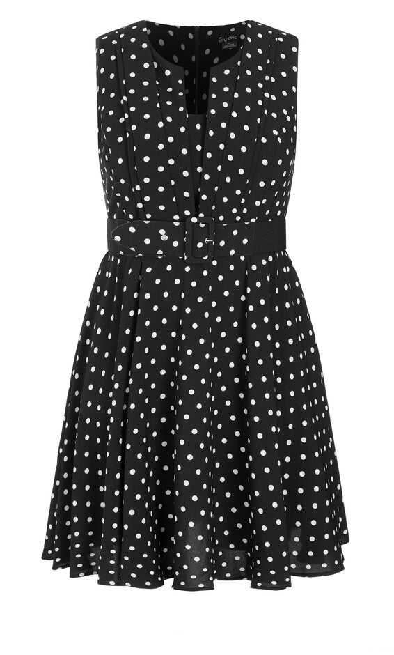 Vintage Spot Dress - black, BLACK, alternate image number 3