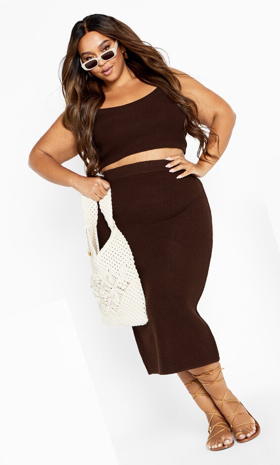 Knit Set Dress - bitter chocolate, BITTER CHOCOLATE, hi-res image number 0
