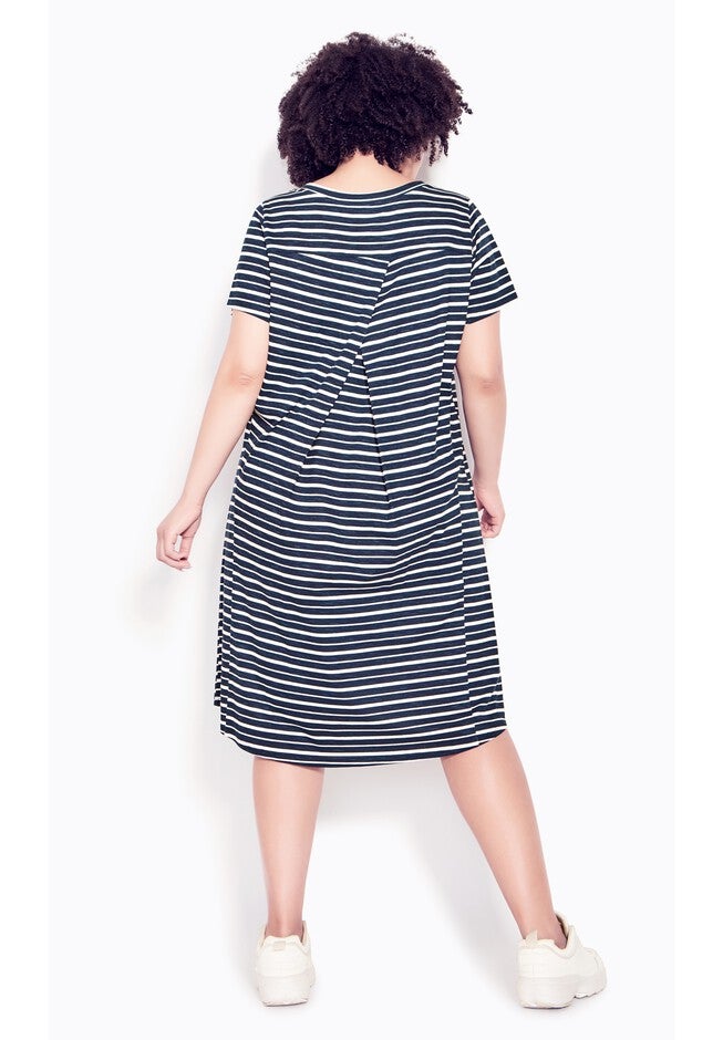 Hello Sun Str Dress, STRIPE NAVY, on-hover image number 1