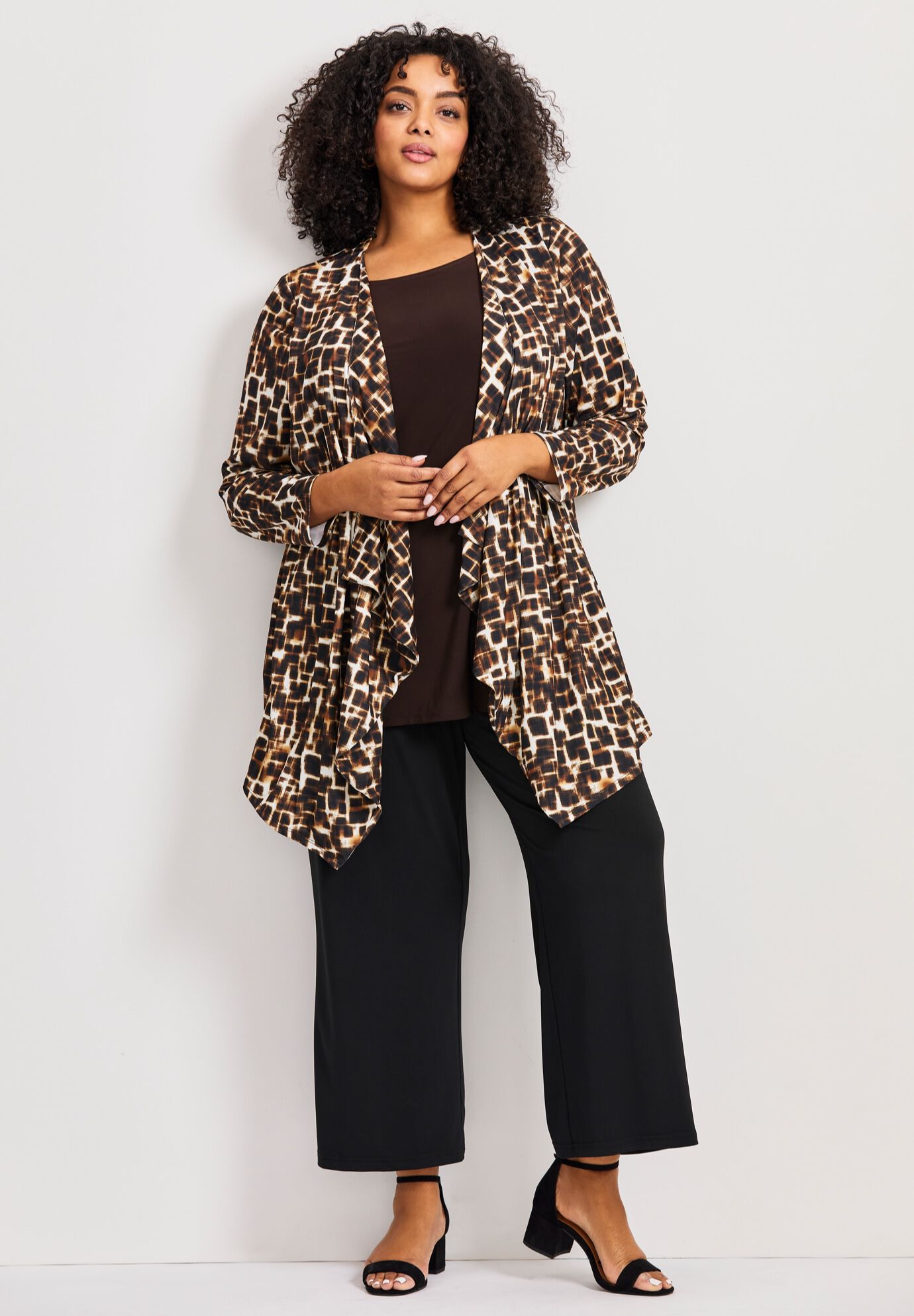 Audrey Wide Leg Pant, BLACK, alternate image number 2