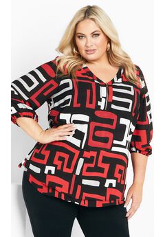 Meila Zip Print Top