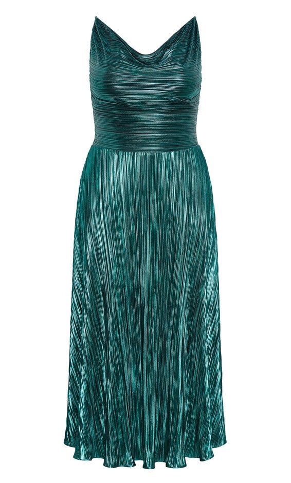 Kamila Cowl Neck Dress - emerald, GREEN, alternate image number null