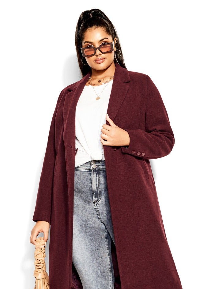 Effortless Chic Coat - oxblood, RED, on-hover image number null
