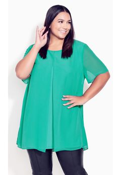 Liv Overlay Mixed Media Top