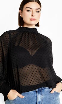 Dobby Yasmine Shirt - black