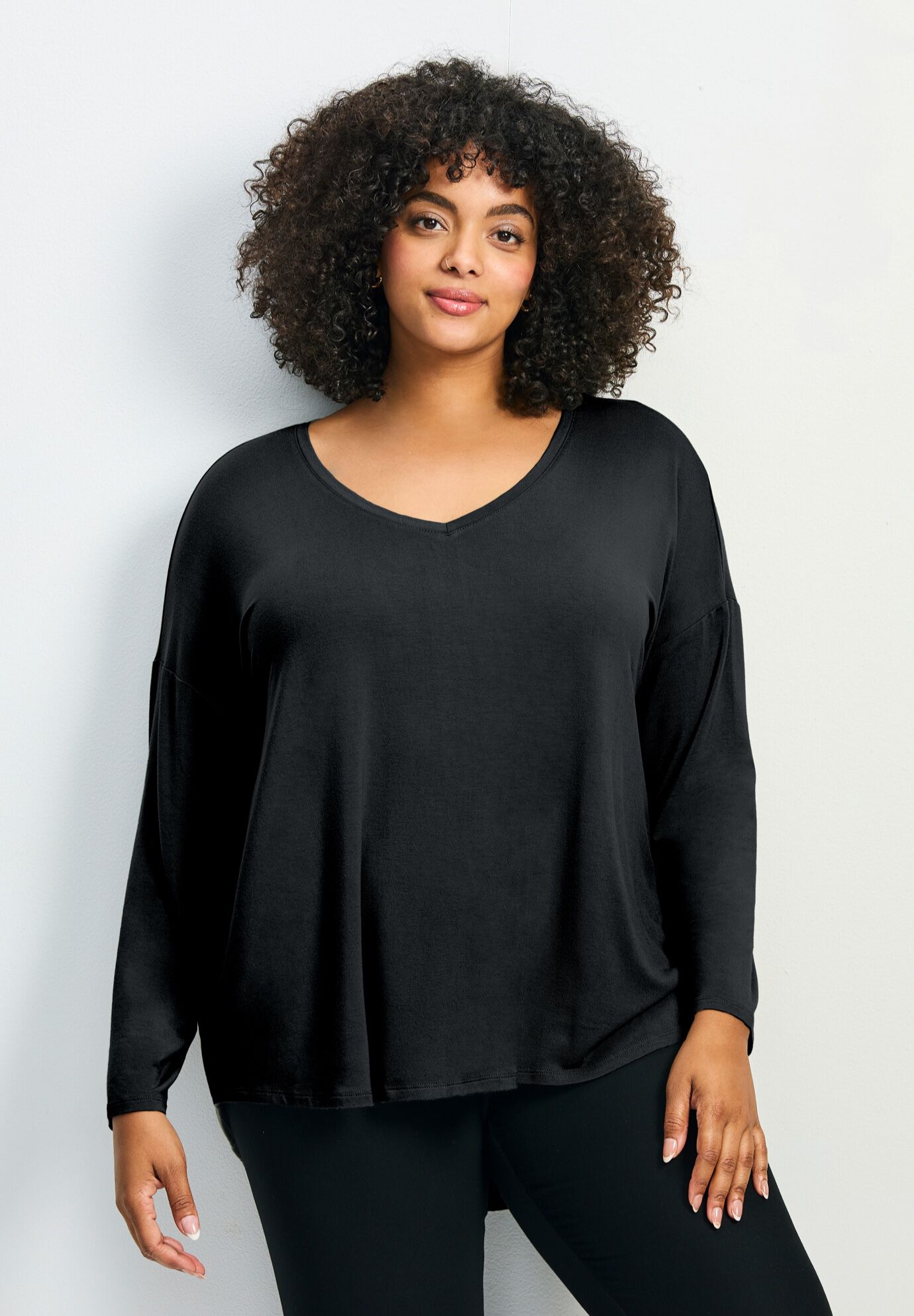 Taya Essential Top, BLACK, on-hover image number 1