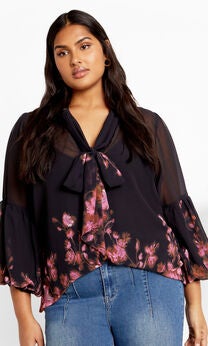 Romance Border Shirt - black