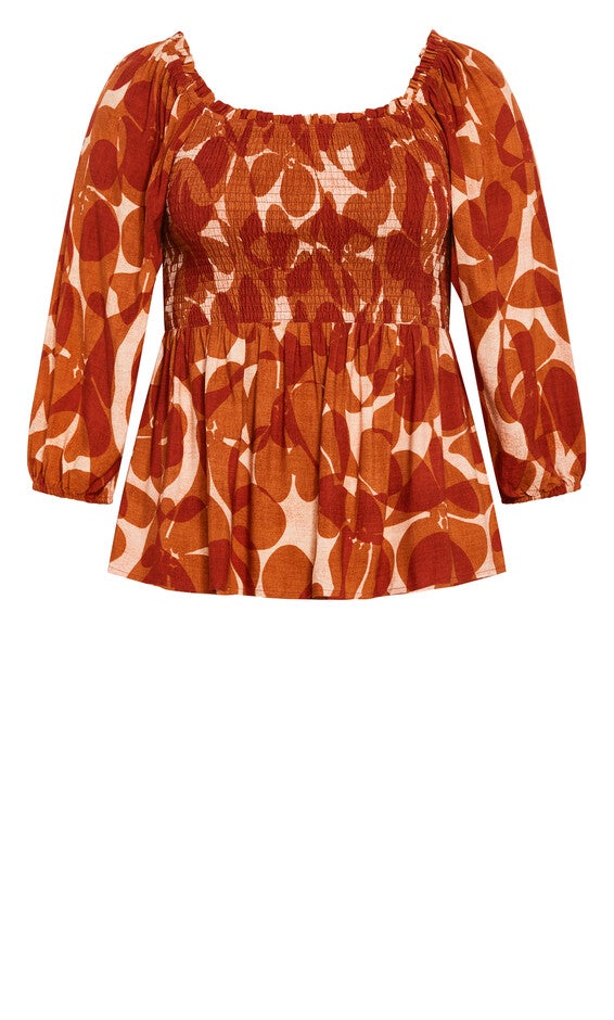 Poppy Print Top - amber, AMBER, alternate image number null