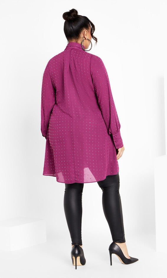 Nailhead Tunic - mulberry, MULBERRY, alternate image number 4