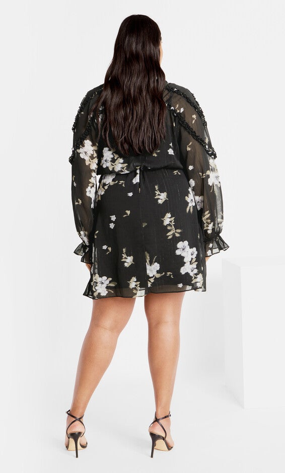 Amira Print Dress - black, GRAY, alternate image number 2