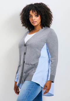 Ray Mix Media Button Thru Cardi