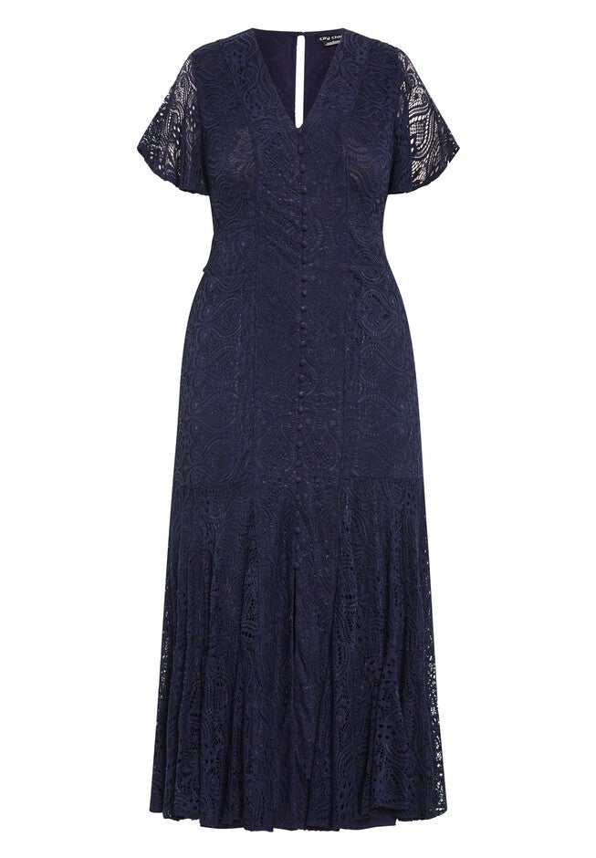 Lace Christa Dress - navy, NAVY, alternate image number 3