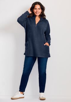 Plus Size Fleece Zip Sweatshirt