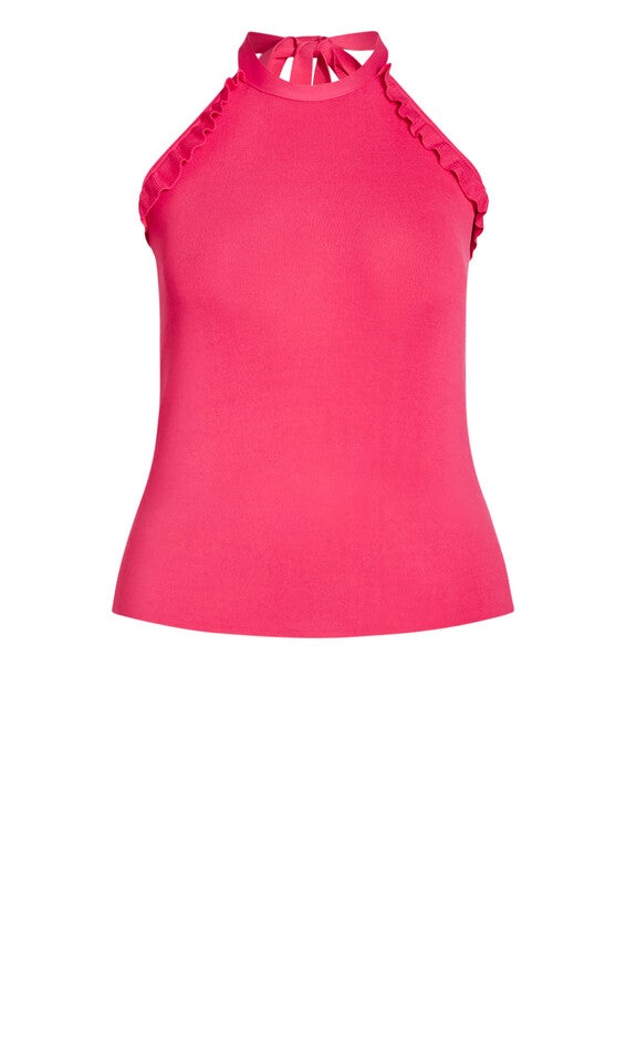 Ruffled Top - bright pink, PINK, alternate image number null