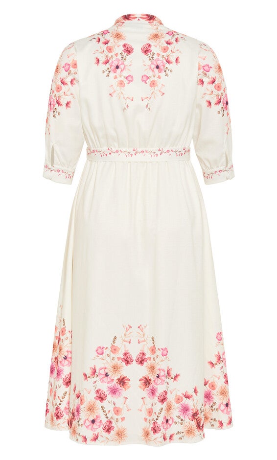 Annabelle Button Closure Midi Dress - ivory, IVORY, alternate image number 5