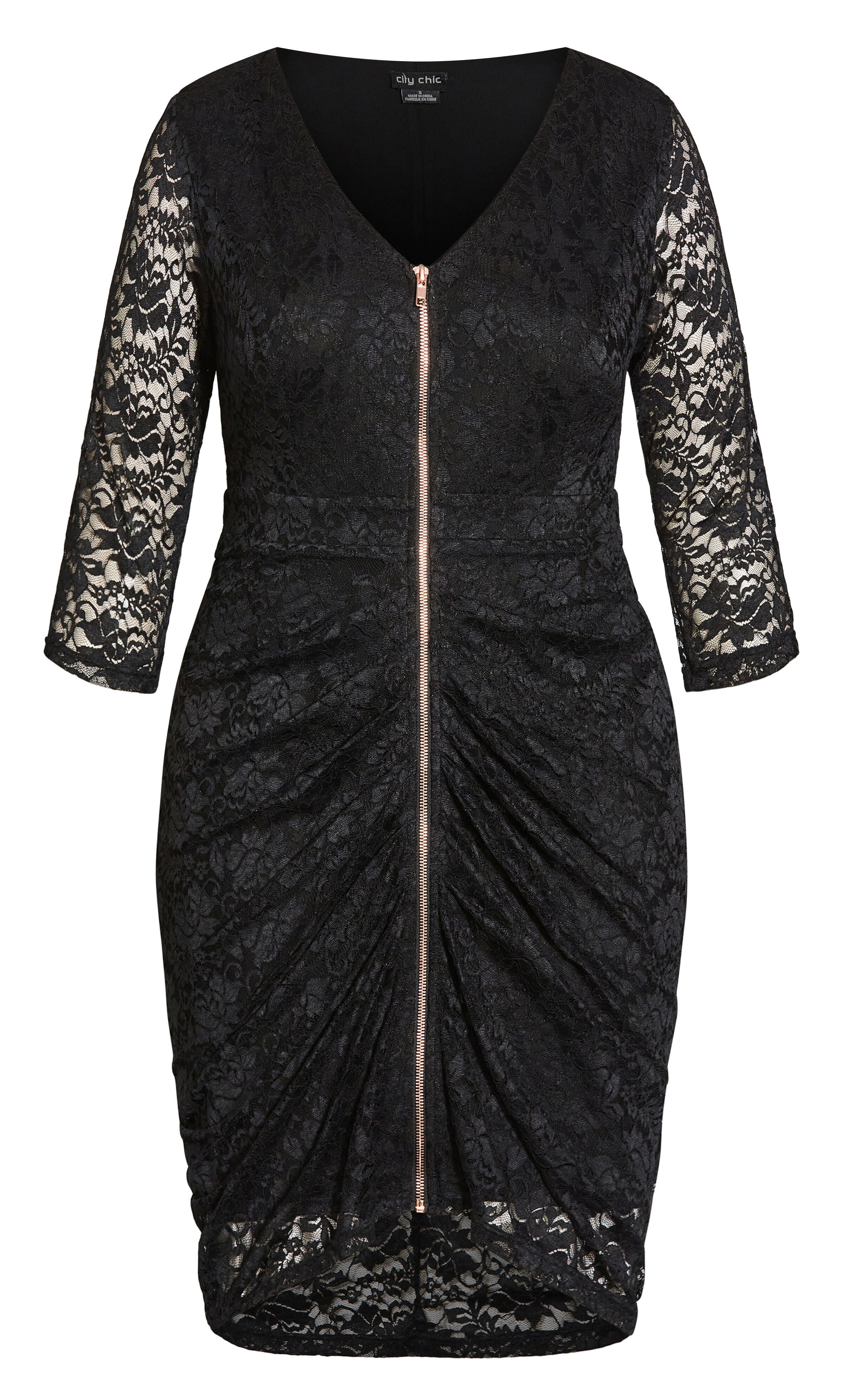 Lacey Zip Dress - black, BLACK, alternate image number 4