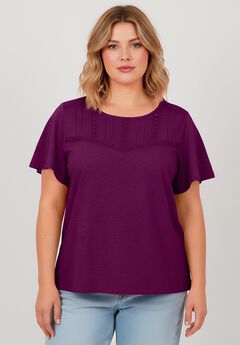 Knit Lace Yoke Tee