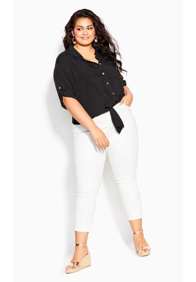 Tropical Tie Top - black, BLACK, on-hover image number null