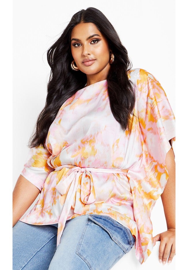 Sunset Print Top - sunset haze, YELLOW, hi-res image number null