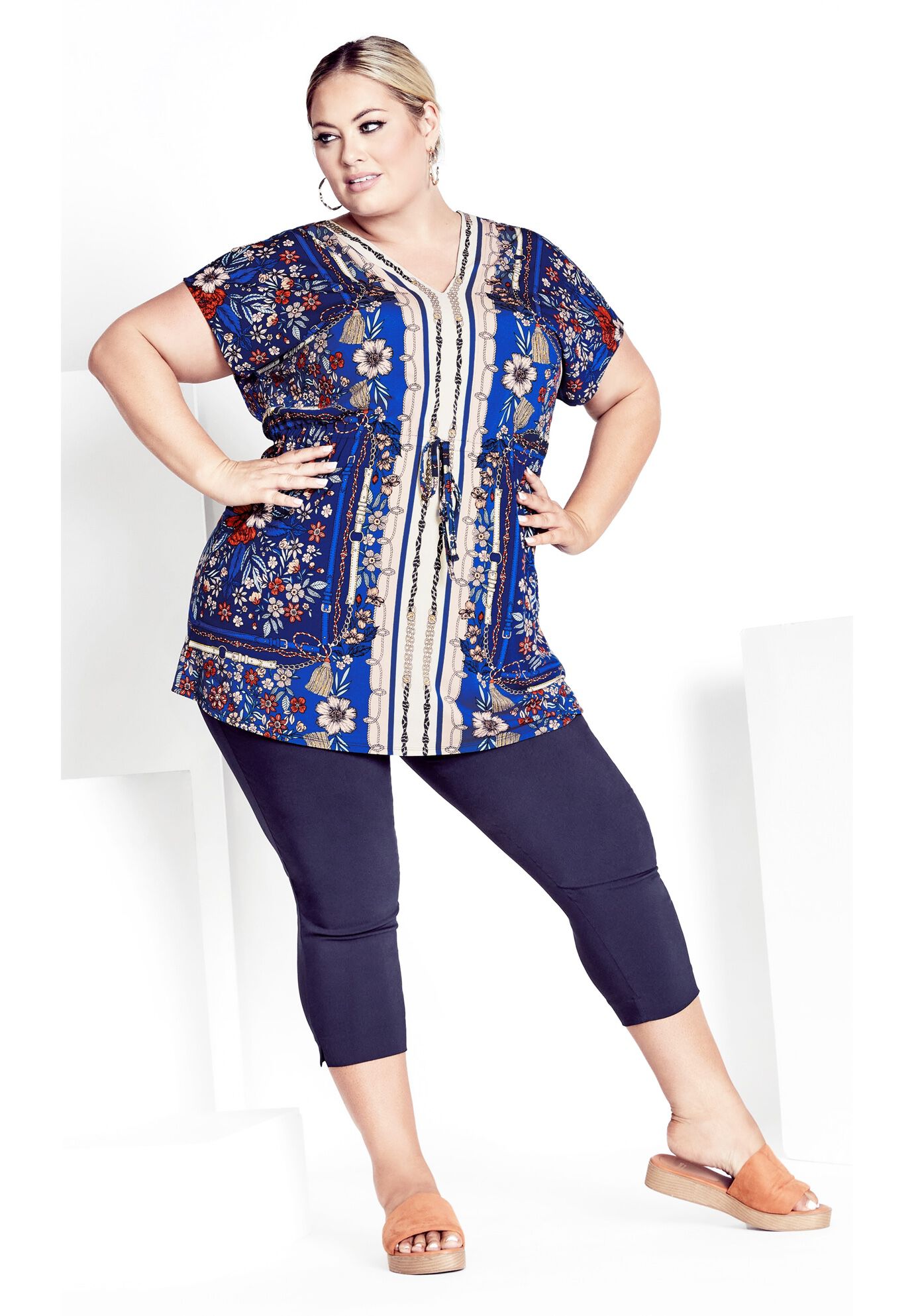 Selina Scarf Tunic, NAVY, alternate image number 4