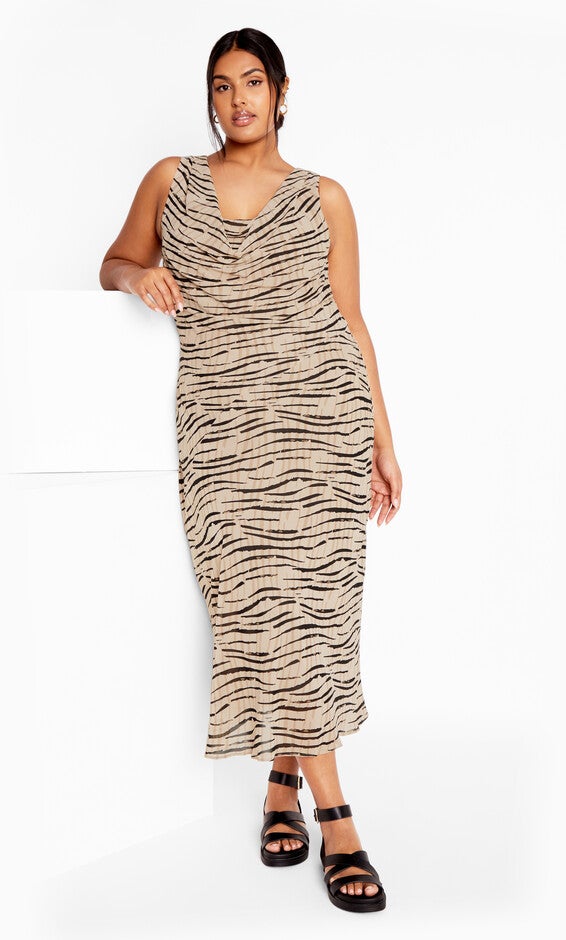 Elia Print Maxi Dress - neutral | Dia & Co Elia Print Maxi Dress - neutral | Dia & Co