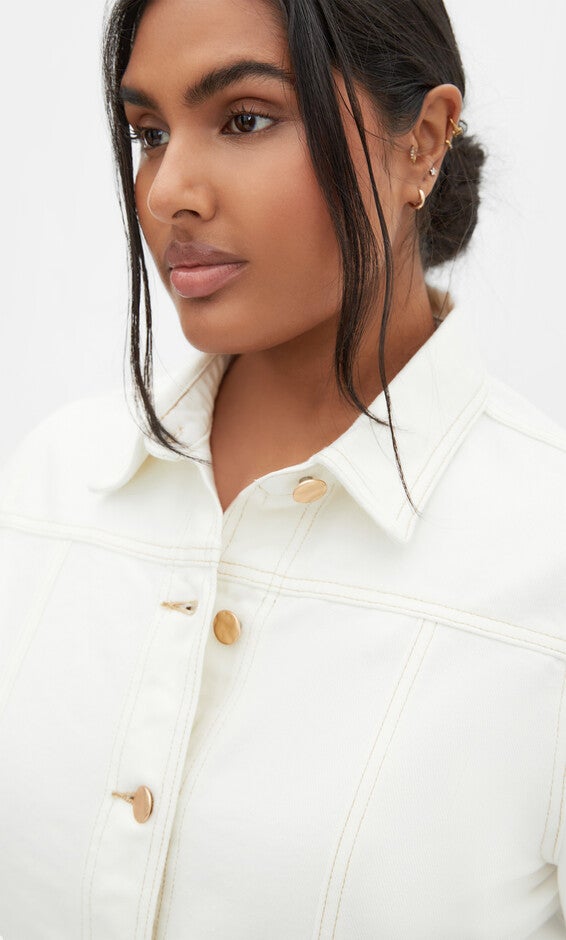 Denim Millie Jacket - ivory, CREAM, alternate image number 4