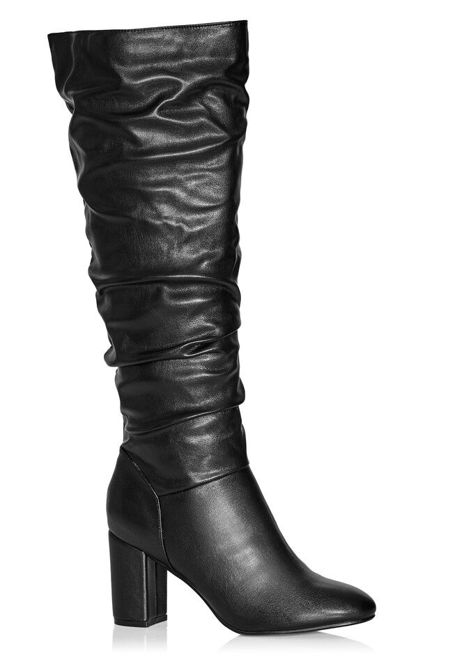 WIDE FIT Petra Sleek Knee Boot - black, BLACK, hi-res image number null