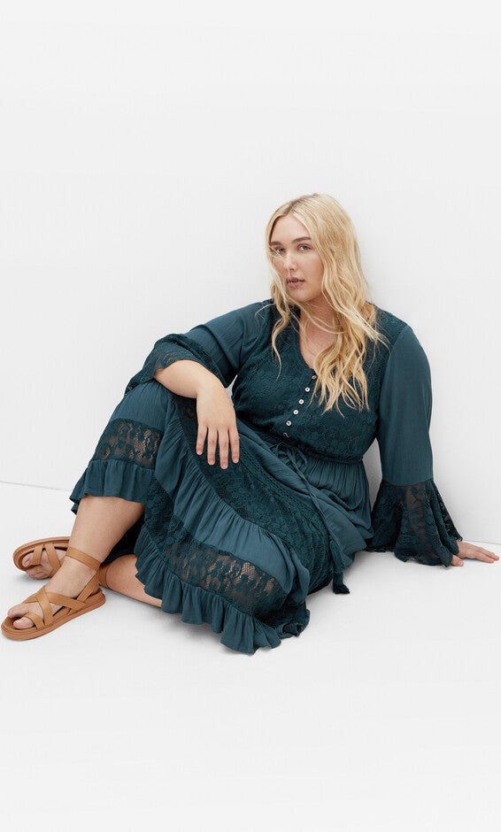 Tisha Lace Maxi Dress - aegean, BLUE, alternate image number 1