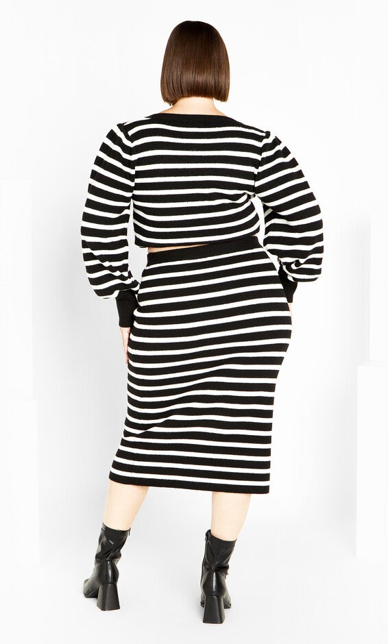 Maddie Stripe Jumper - black white, BLACK, alternate image number 4