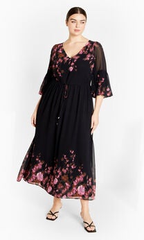 Romance Border Dress - black